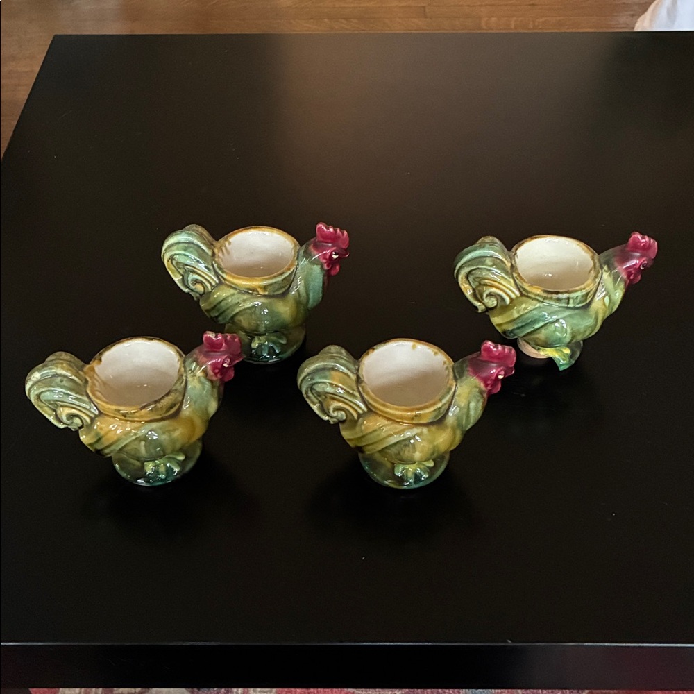 Vintage Ceramic Rooster Boiled Egg Cups